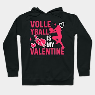 Volleyball is the valentine of love on the net Hoodie